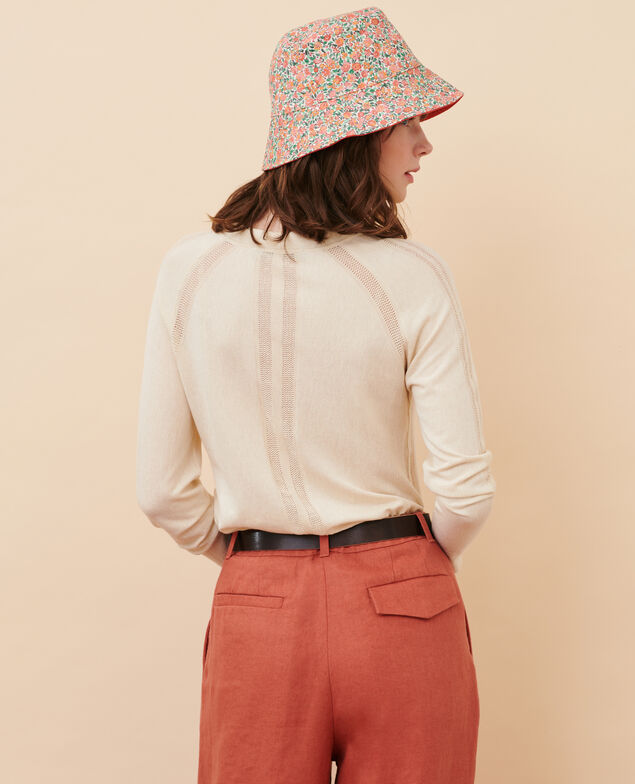 Mixed silk jumper 30 natural